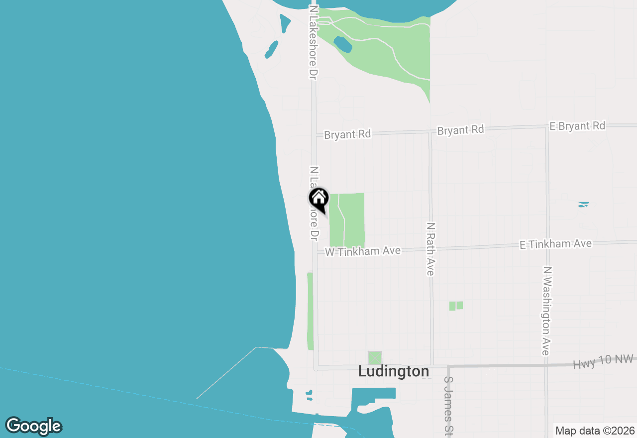 Map of 626 N Lakeshore Drive, Ludington, MI 49431