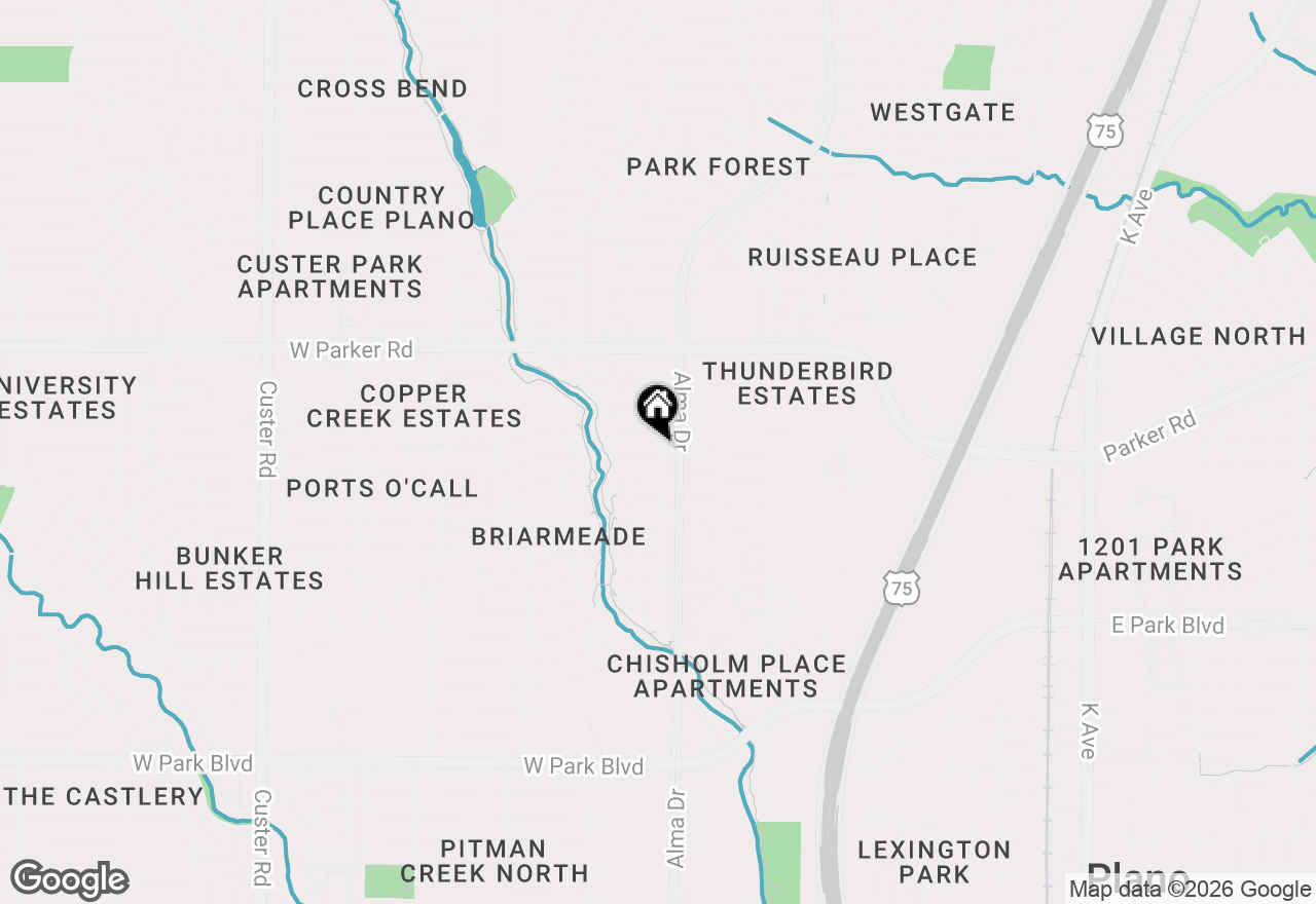 Map of 1108 Lakestream Drive, Plano, TX 75075