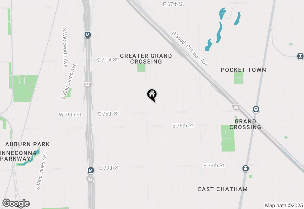 Map of 7422 S Vernon Avenue #G, Chicago, IL 60619