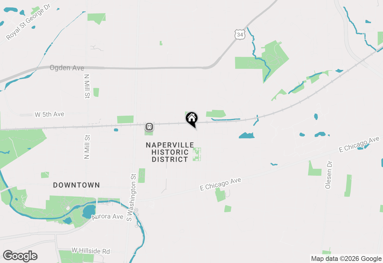 Map of 325 N Wright Street, Naperville, IL 60540