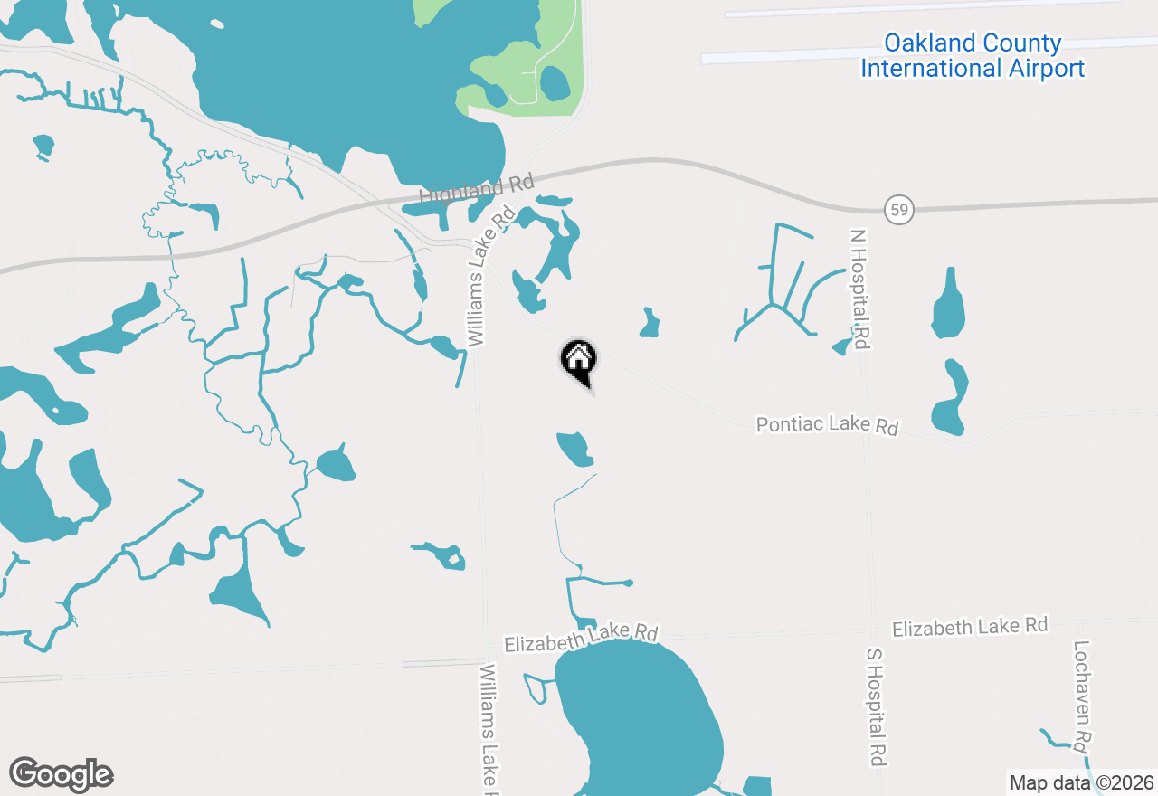 Map of 7830 Oakland Place, Waterford Twp, MI 48327