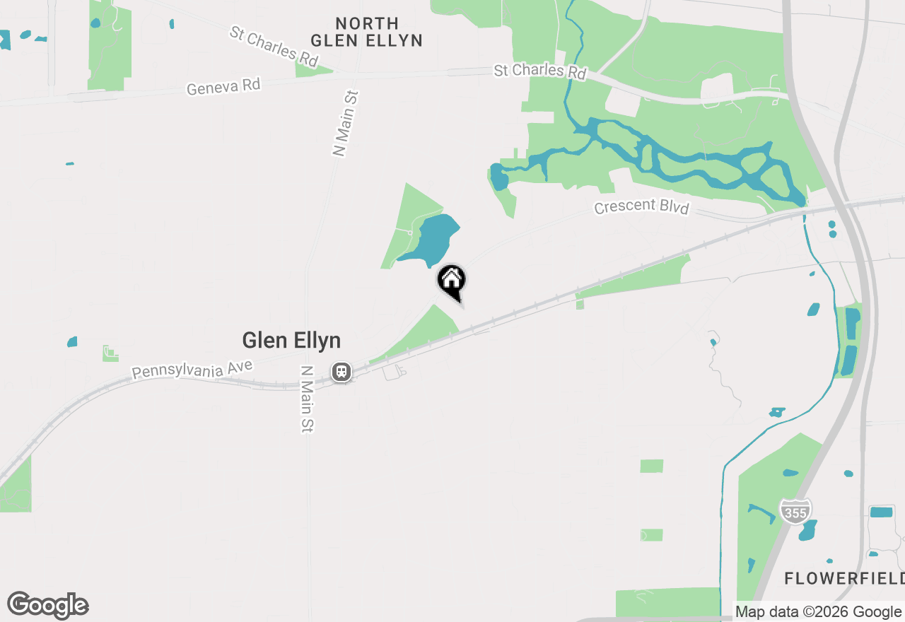 Map of 541 Park Row, Glen Ellyn, IL 60137