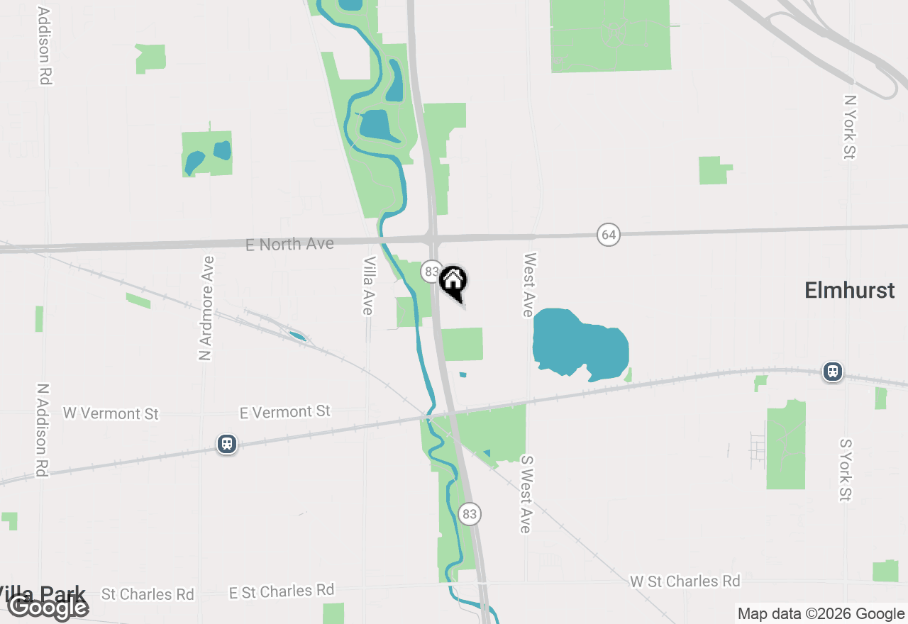 Map of 192 N Bonnie Brae Avenue, Elmhurst, IL 60126