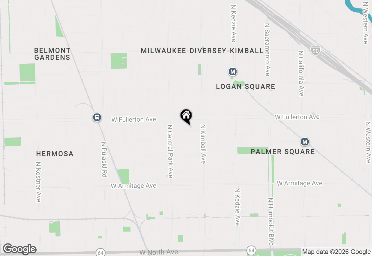 Map of 3519 W Medill Avenue #3, Chicago, IL 60647