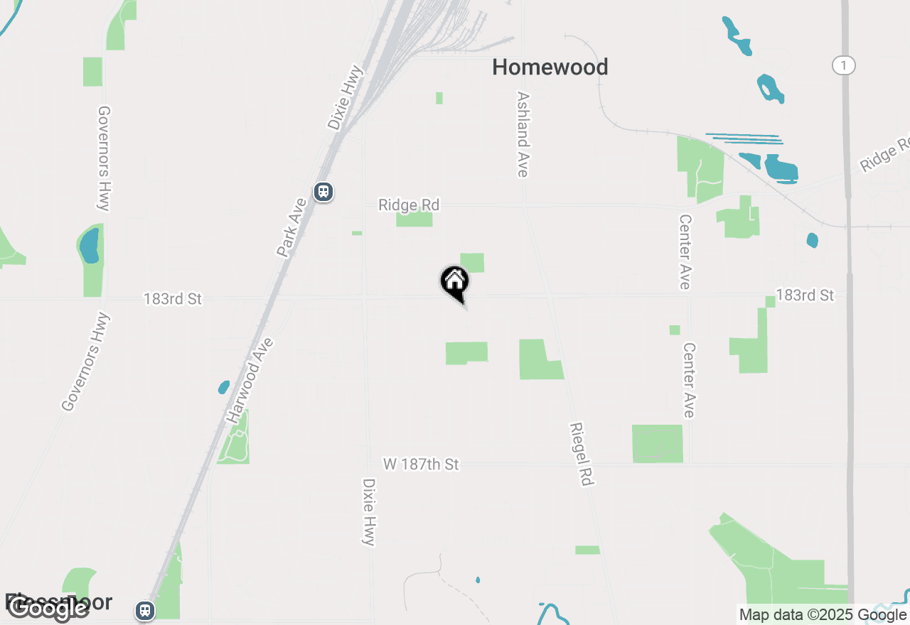 Map of 1748 Evergreen Road, Homewood, IL 60430