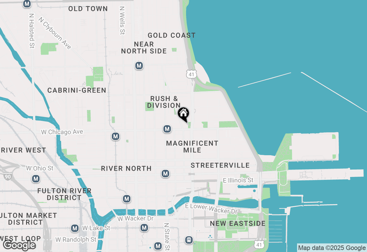 Map of 800 N Michigan Avenue #3501, Chicago, IL 60611
