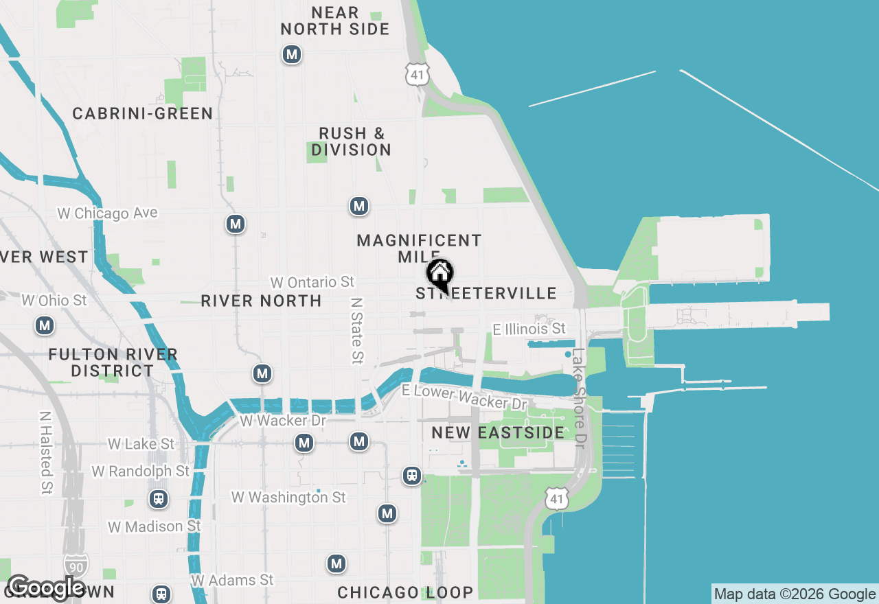 Map of 550 N St Clair Street #2402, Chicago, IL 60611