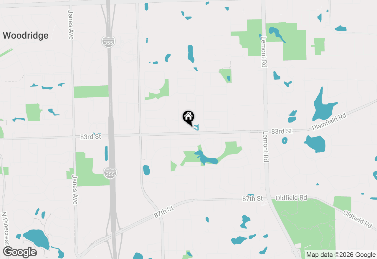 Map of 8288 Mulberry Drive, Woodridge, IL 60517