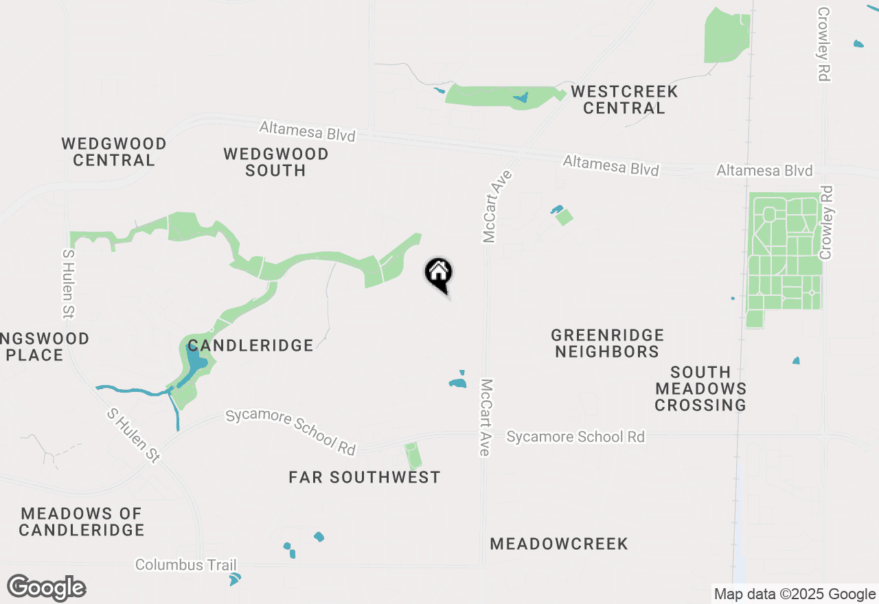 Map of 3625 Woodmoor Road, Fort Worth, TX 76133