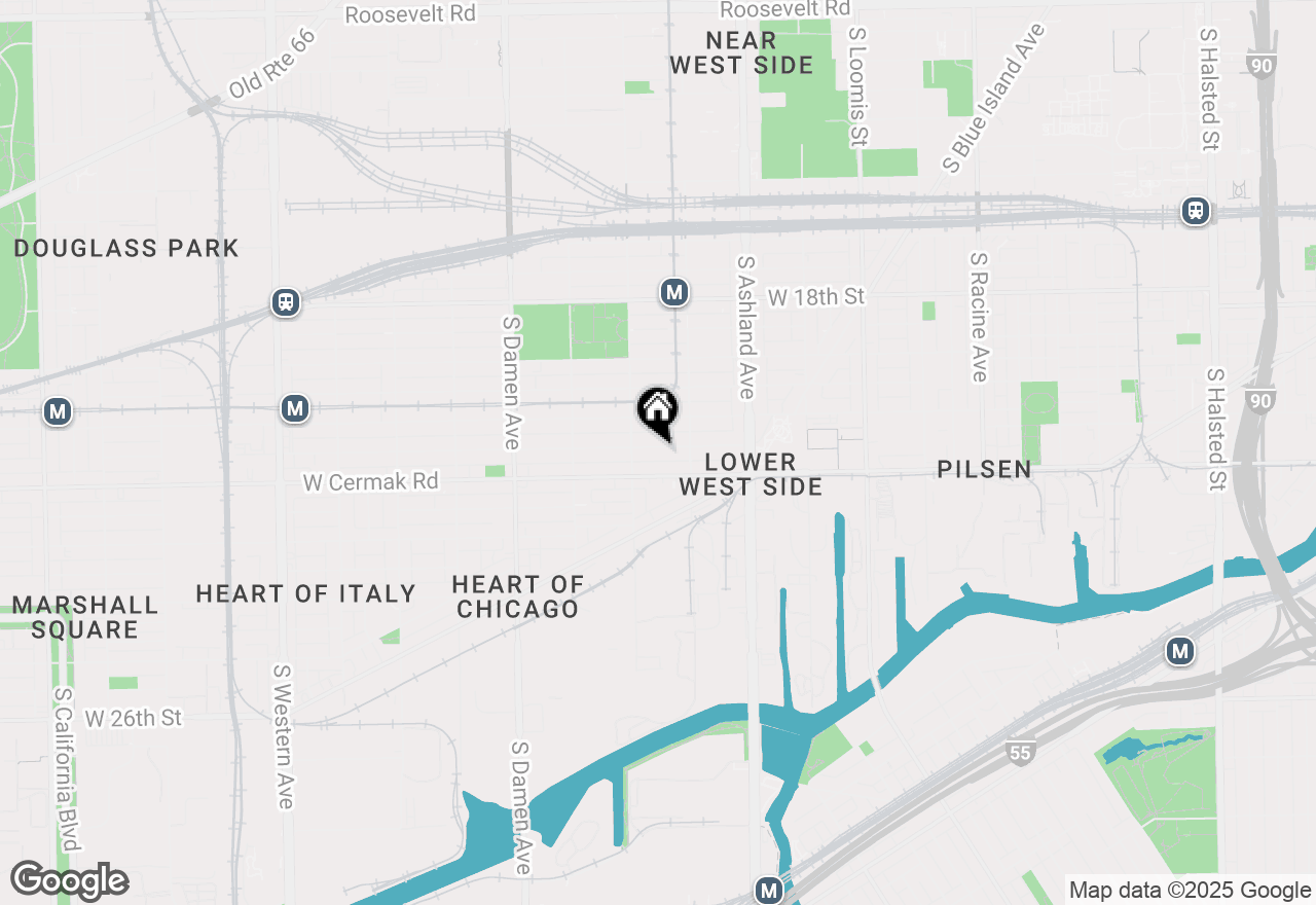 Map of 1733 W 21st Place, Chicago, IL 60608