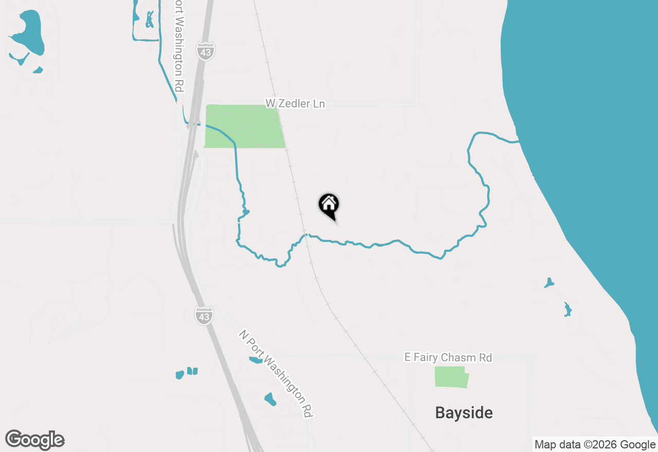 Map of 404 W Ravine Baye Rd, Bayside, WI 53217