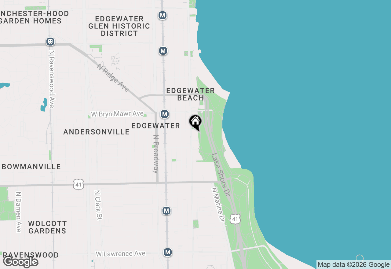 Map of 5445 N Sheridan Road #1104, Chicago, IL 60640
