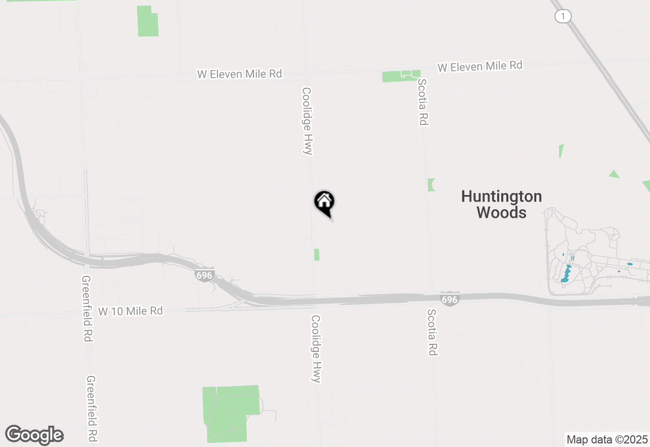 Map of 13353 Sherwood Drive, Huntington Woods, MI 48070