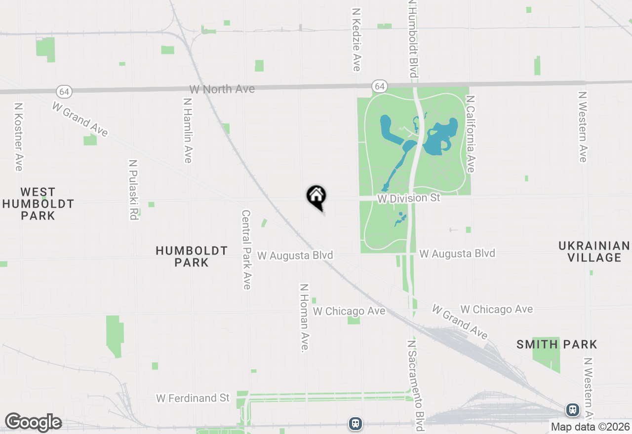 Map of 1123 N Christiana Avenue #2S, Chicago, IL 60651