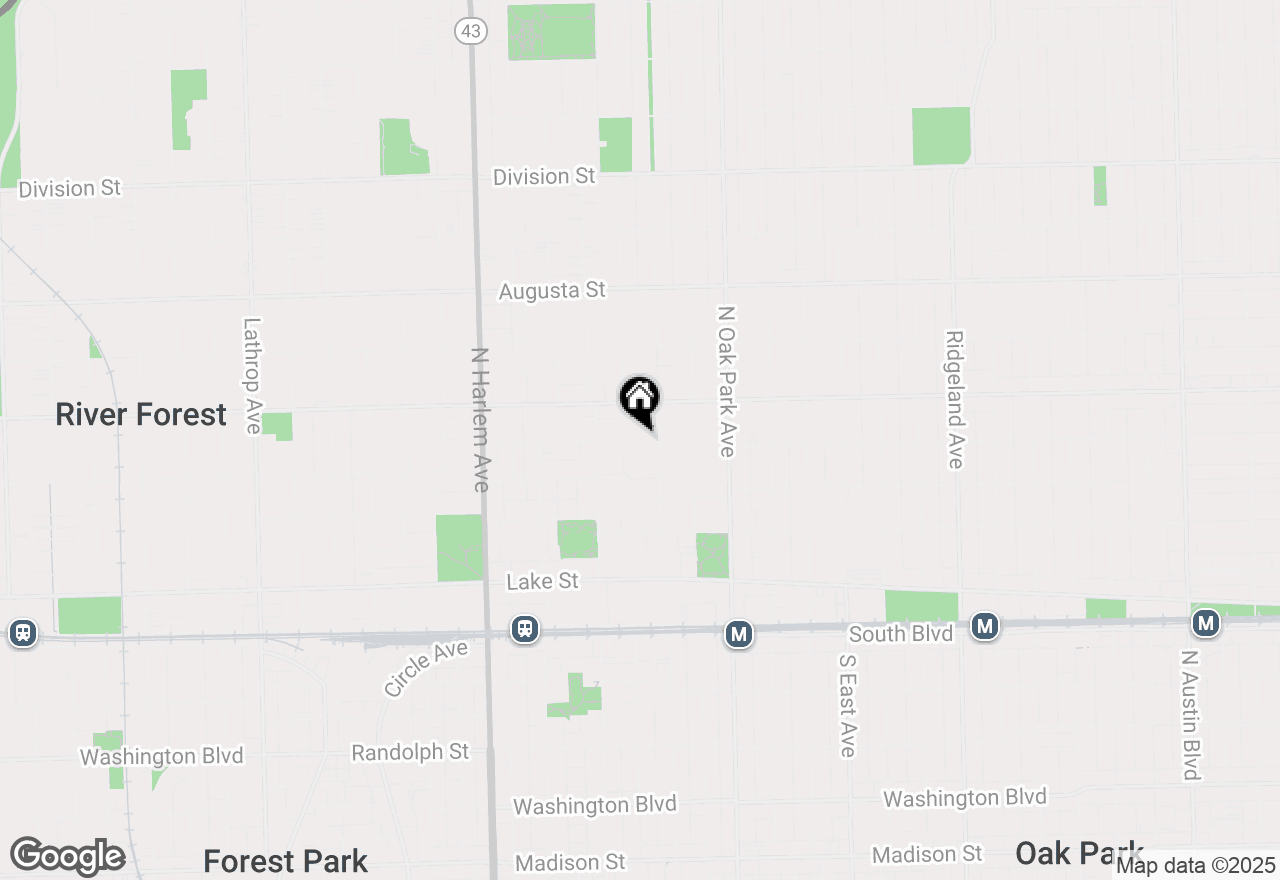 Map of 407 N Kenilworth Avenue, Oak Park, IL 60302