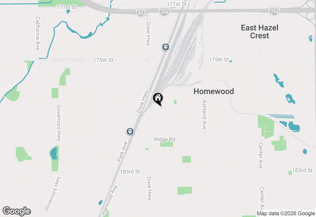 Map of 1924 Pine Road, Homewood, IL 60430