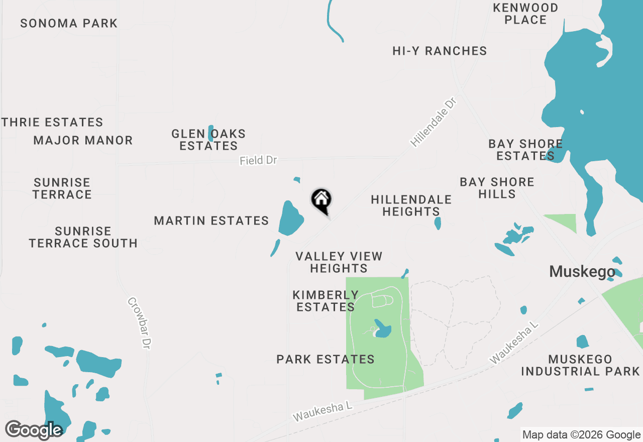 Map of S77W20542 Hillendale Dr, Muskego, WI 53150