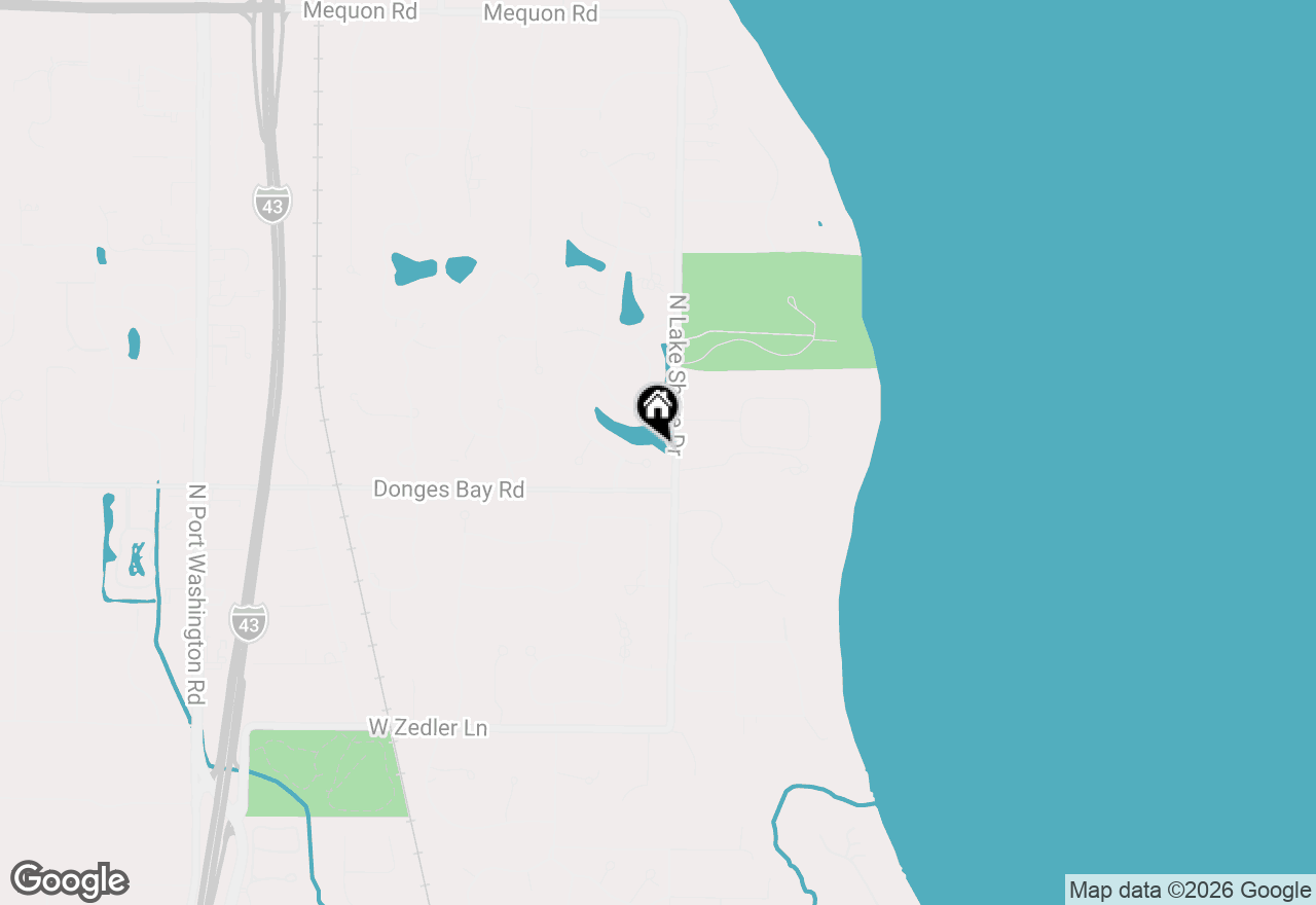 Map of 214 E Beechwood Ct, Mequon, WI 53092