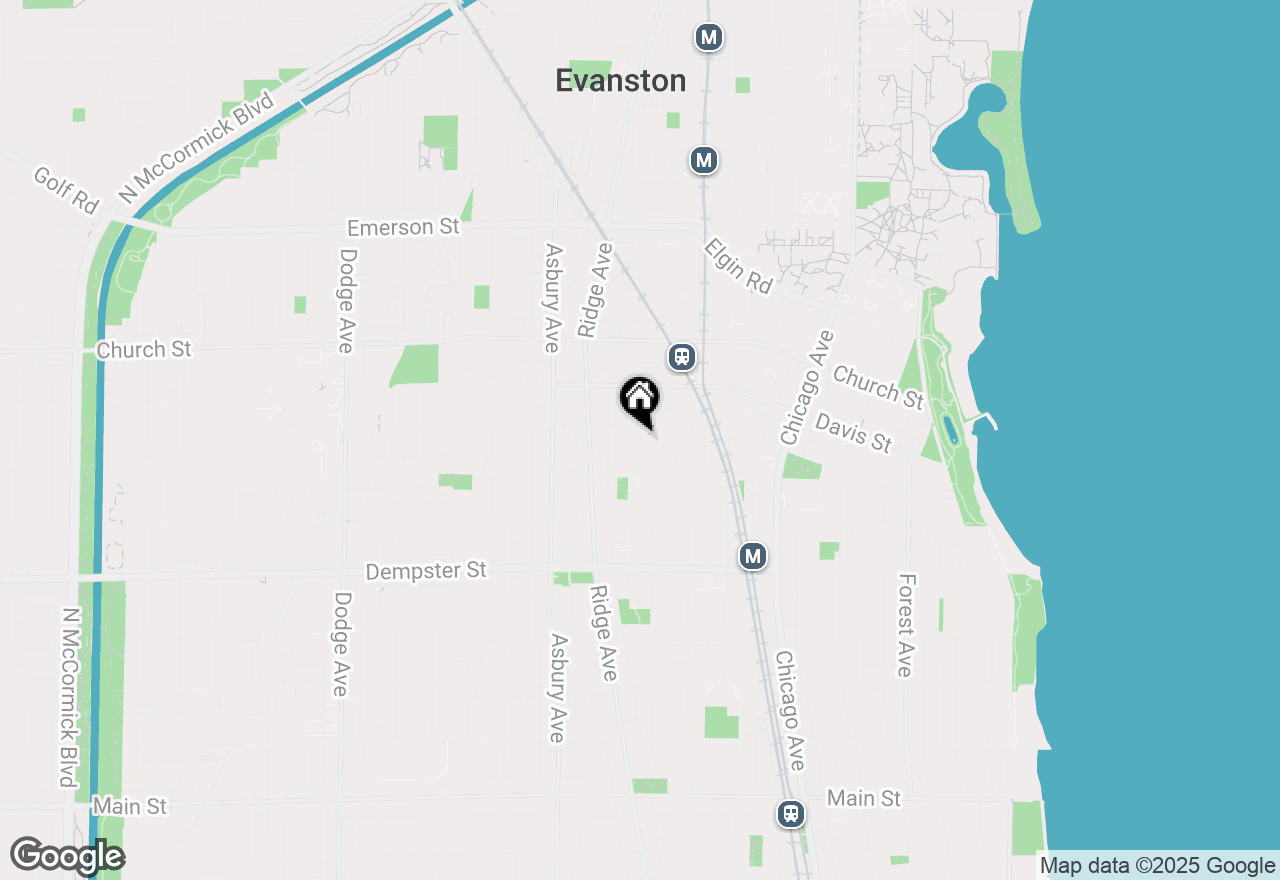 Map of 1020 Grove Street #301, Evanston, IL 60201