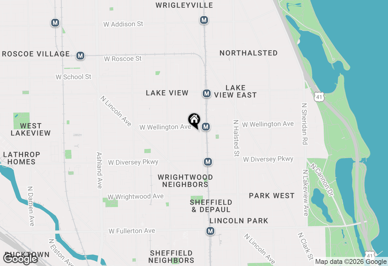 Map of 1028 W Oakdale Avenue #G, Chicago, IL 60657