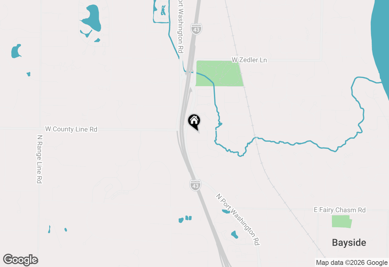 Map of 1101 W County Line Rd, Bayside, WI 53217