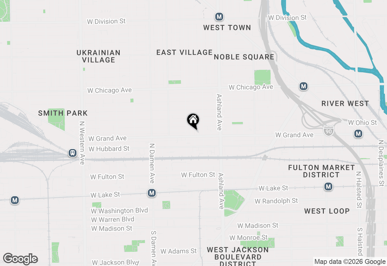 Map of 509 N Hartland Court #1S, Chicago, IL 60622