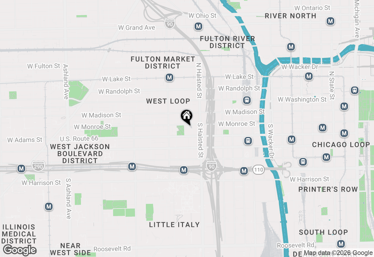 Map of 111 S Peoria Street #212, Chicago, IL 60607