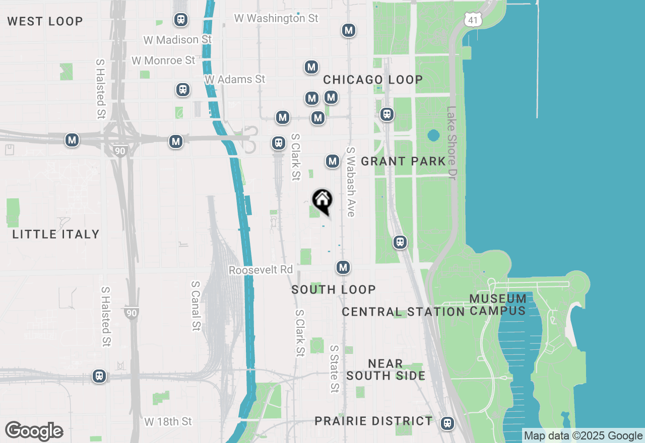 Map of 901 S Plymouth Court #1401, Chicago, IL 60605