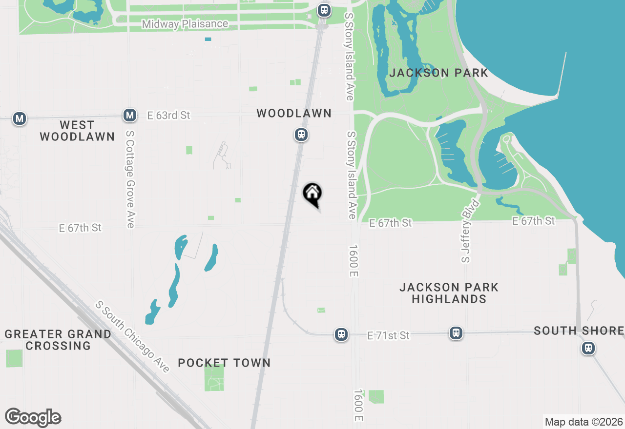 Map of 1439 E 66th Place #1W, Chicago, IL 60637