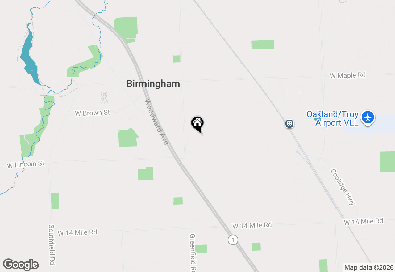 Map of 1292 Holland Street, Birmingham, MI 48009