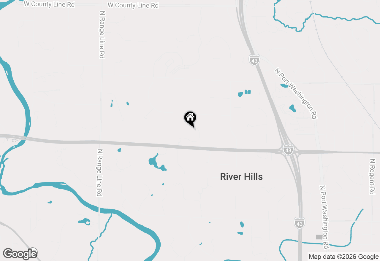 Map of 1748 N River Cir, River Hills, WI 53217