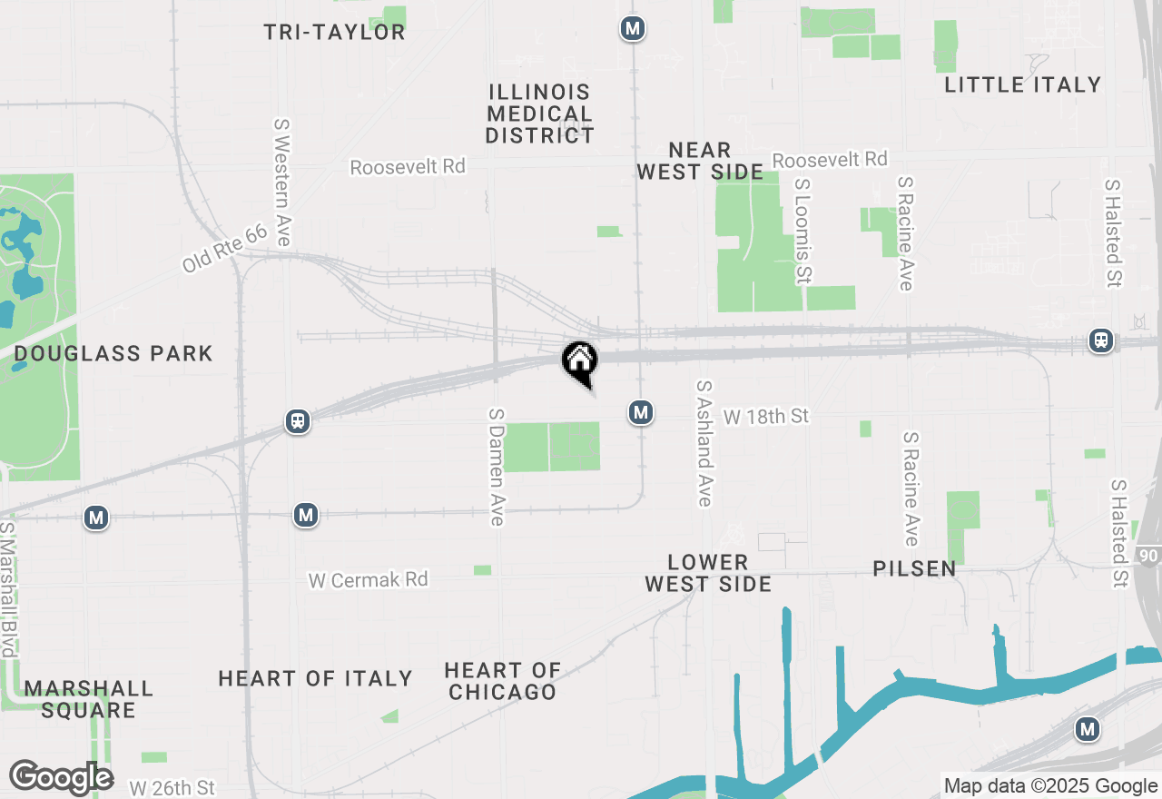 Map of 1823 W 17th Street #1, Chicago, IL 60608