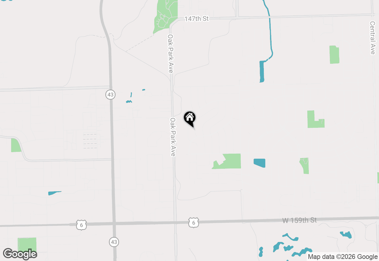 Map of 15329 Maple Drive, Oak Forest, IL 60452