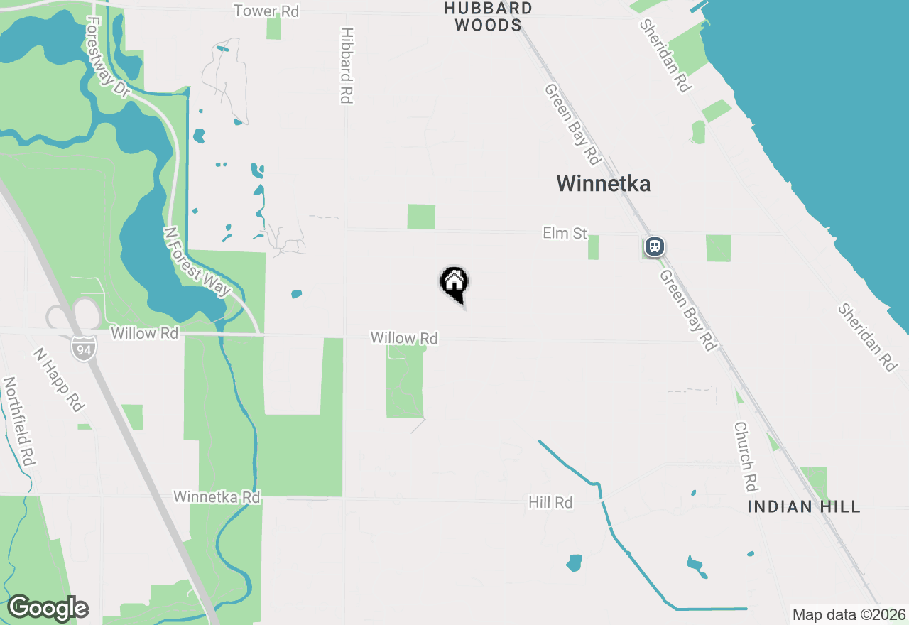 Map of 1082 Ash Street, Winnetka, IL 60093