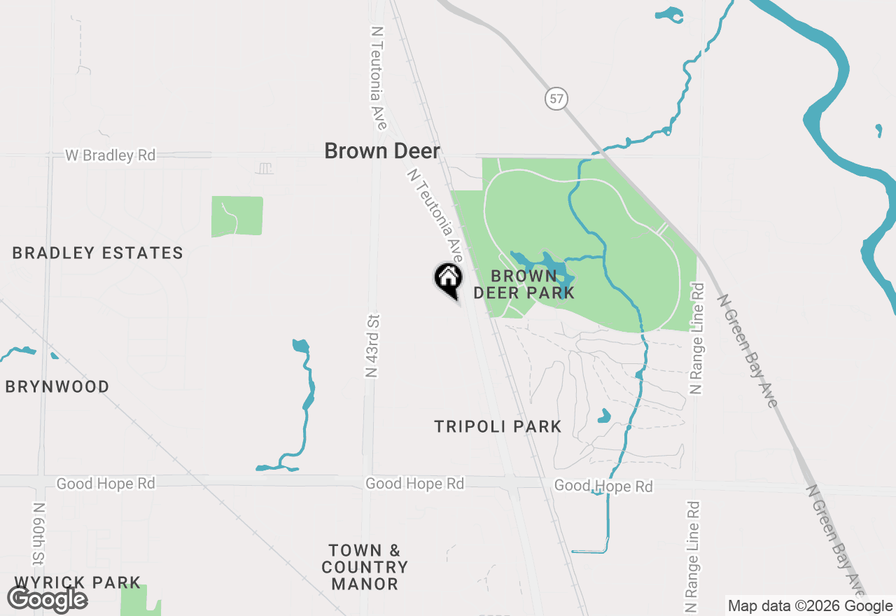 Map of 3910 W Calumet Rd, Brown Deer, WI 53209