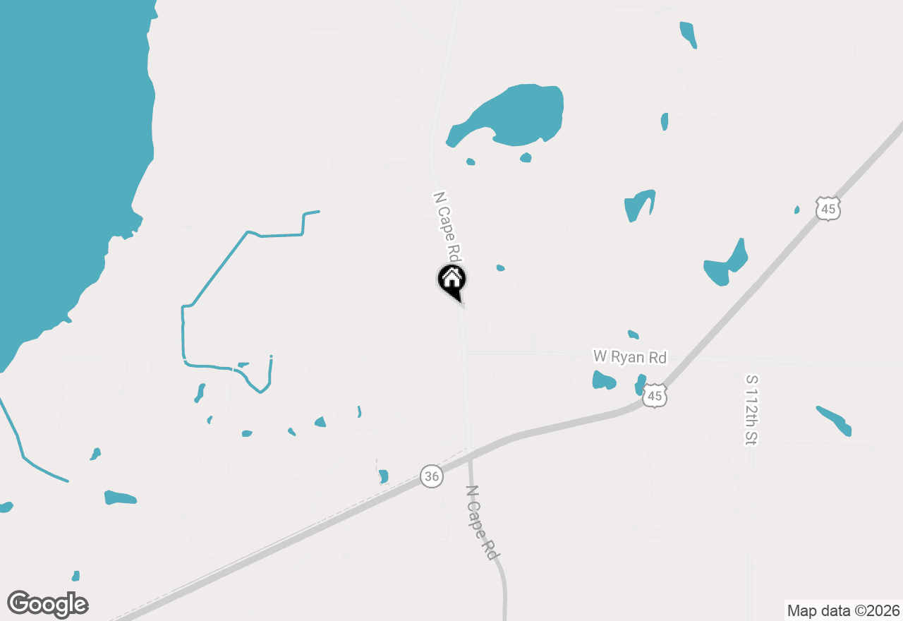 Map of W126S9397 N Cape Rd, Muskego, WI 53150