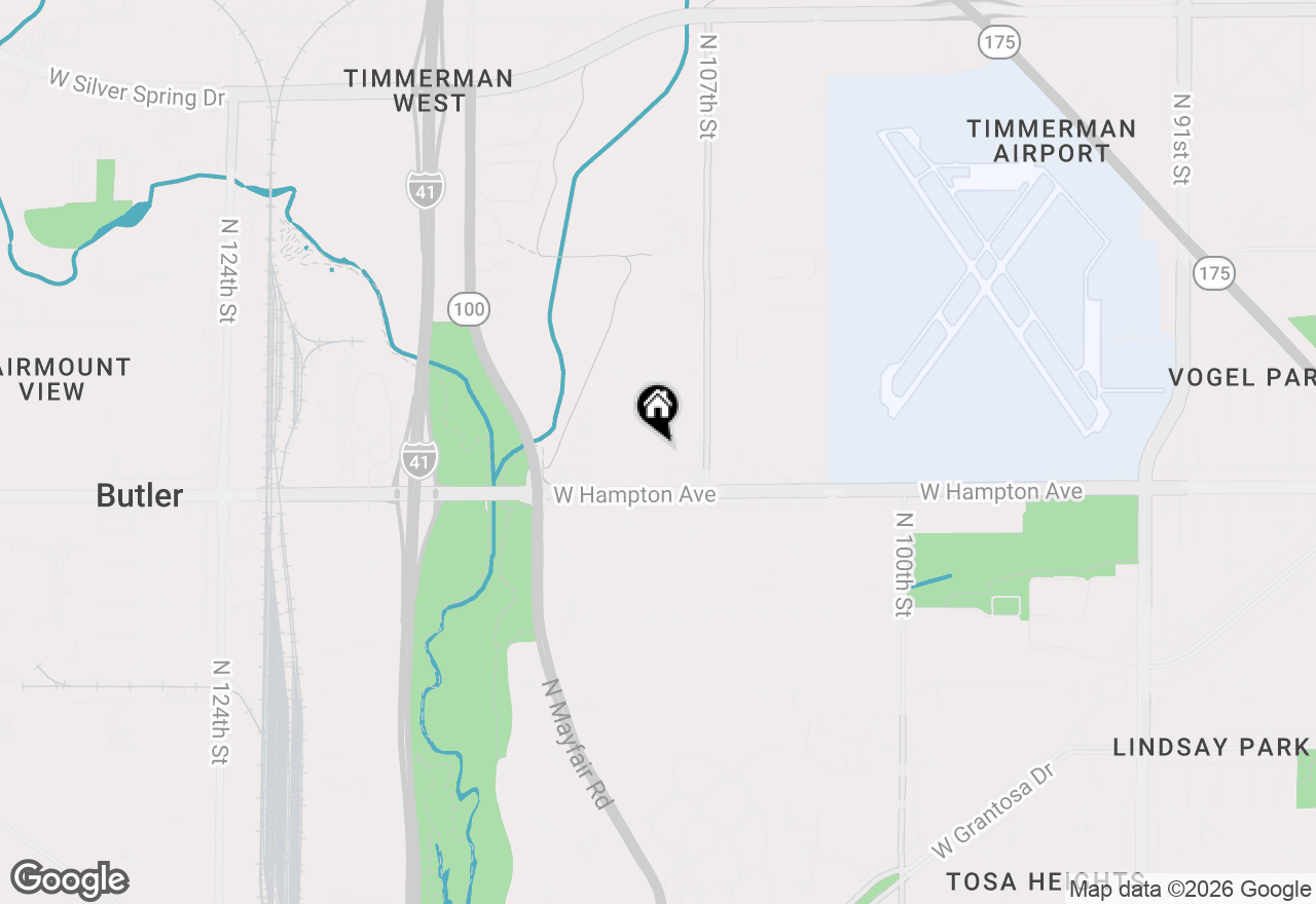 Map of 10822 W Jeffrey Ln, Milwaukee, WI 53225