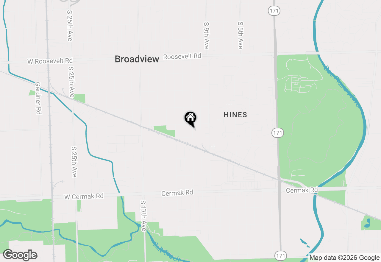 Map of 2616 S 11th Avenue, Broadview, IL 60155