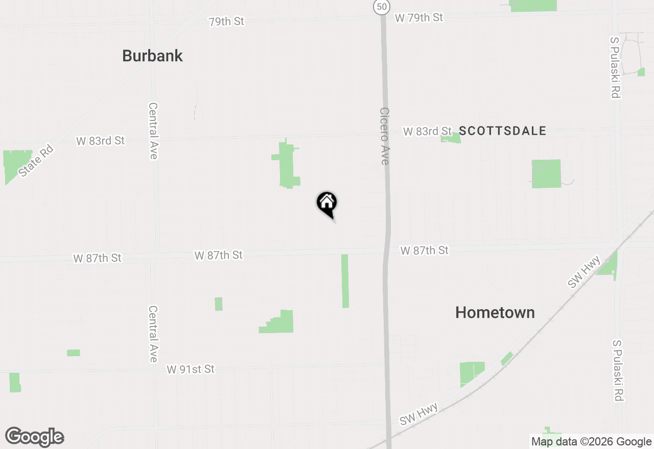 Map of 8608 Lavergne Avenue, Burbank, IL 60459