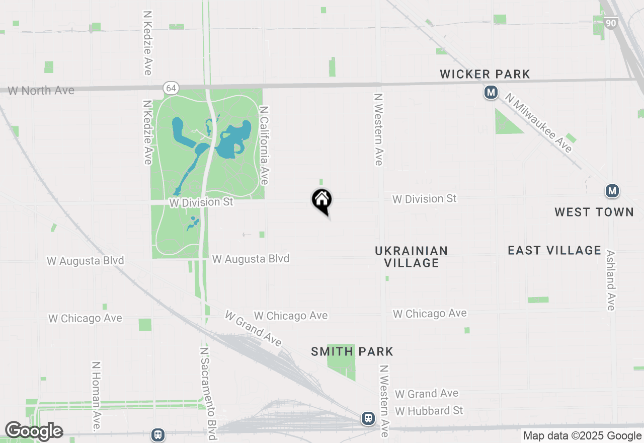 Map of 1114 N Rockwell Street #1, Chicago, IL 60622