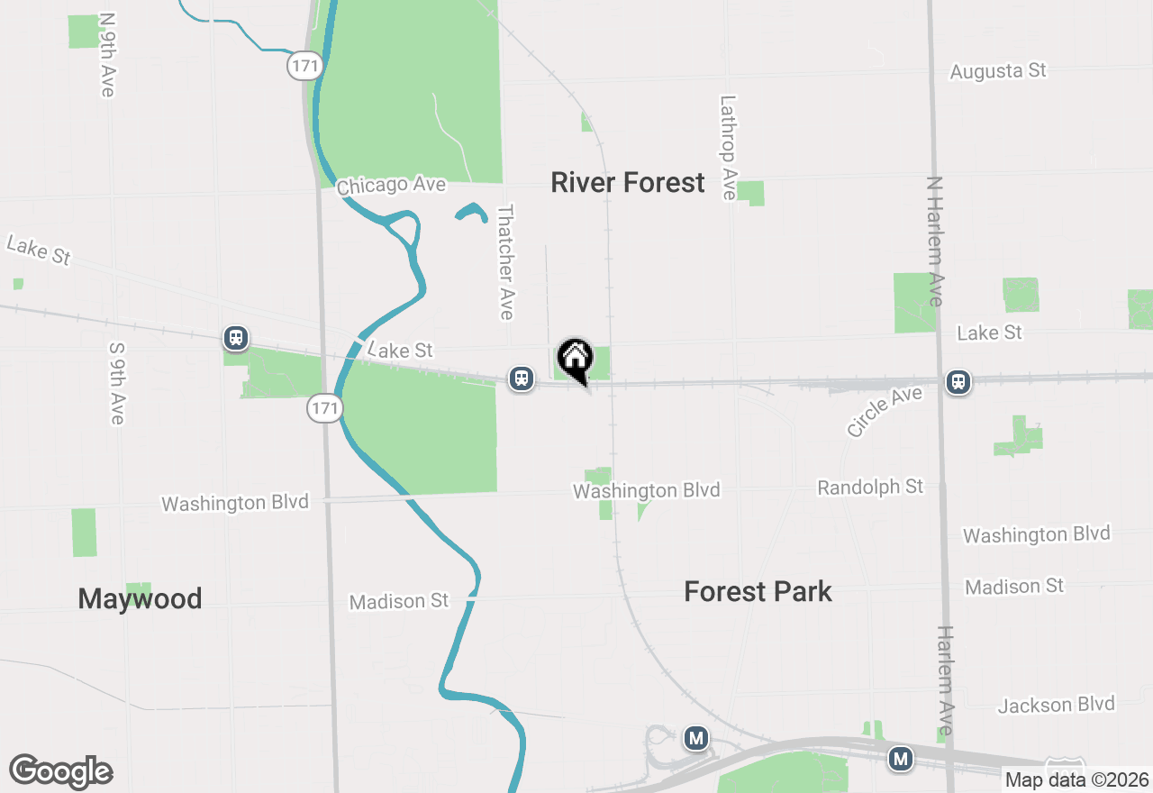 Map of 347 Keystone Avenue, River Forest, IL 60305