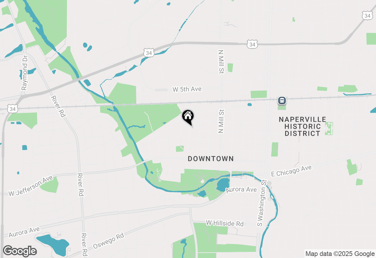 Map of 33 N Fremont Street, Naperville, IL 60540