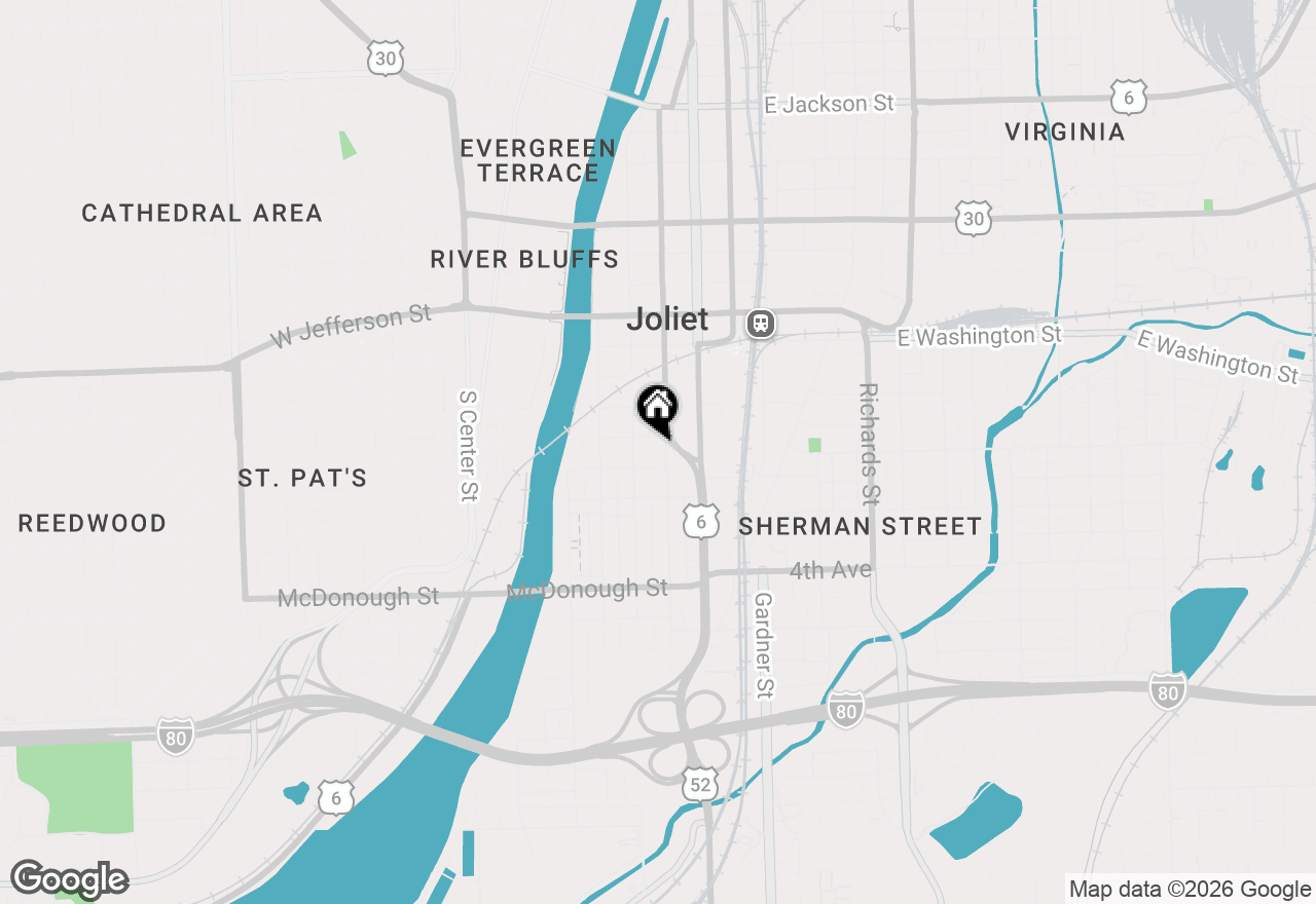 Map of 155 S Ottawa Street, Joliet, IL 60436
