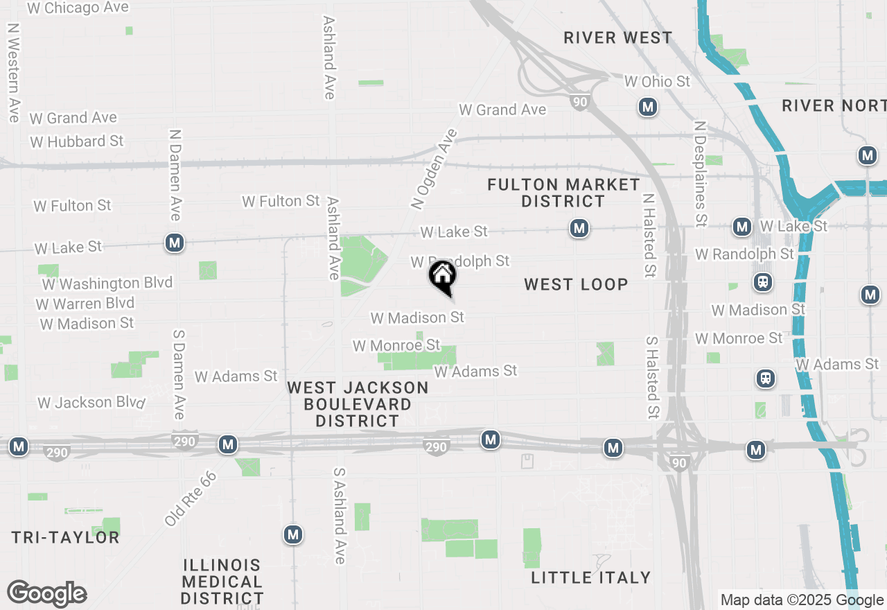 Map of 15 N Ada Street, Chicago, IL 60607