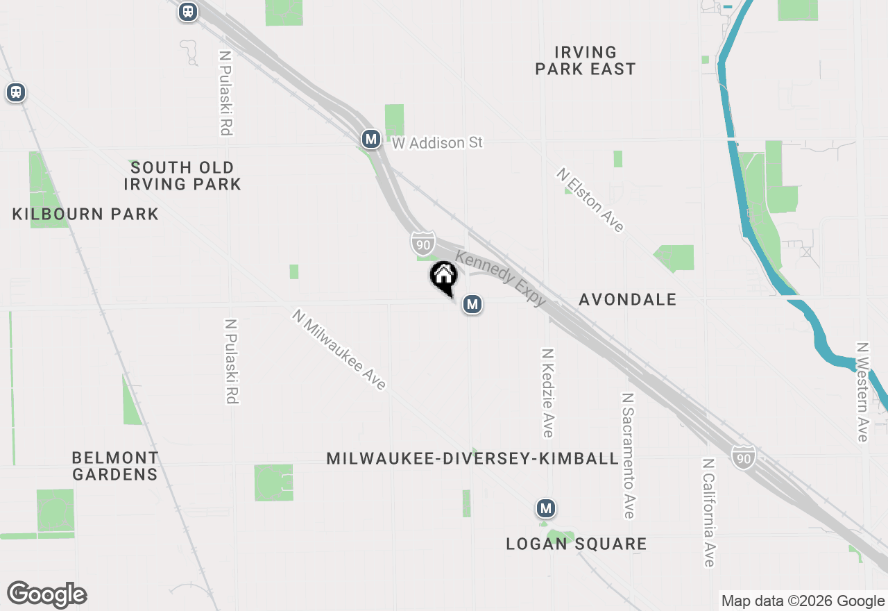 Map of 3435 W Belmont Avenue #1S, Chicago, IL 60618