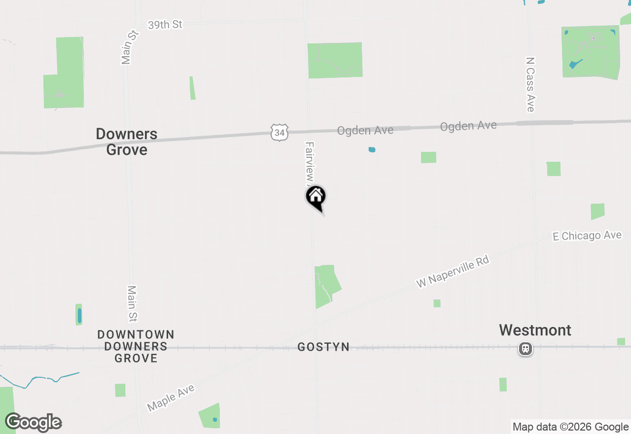 Map of 339 Lincoln Avenue, Downers Grove, IL 60515