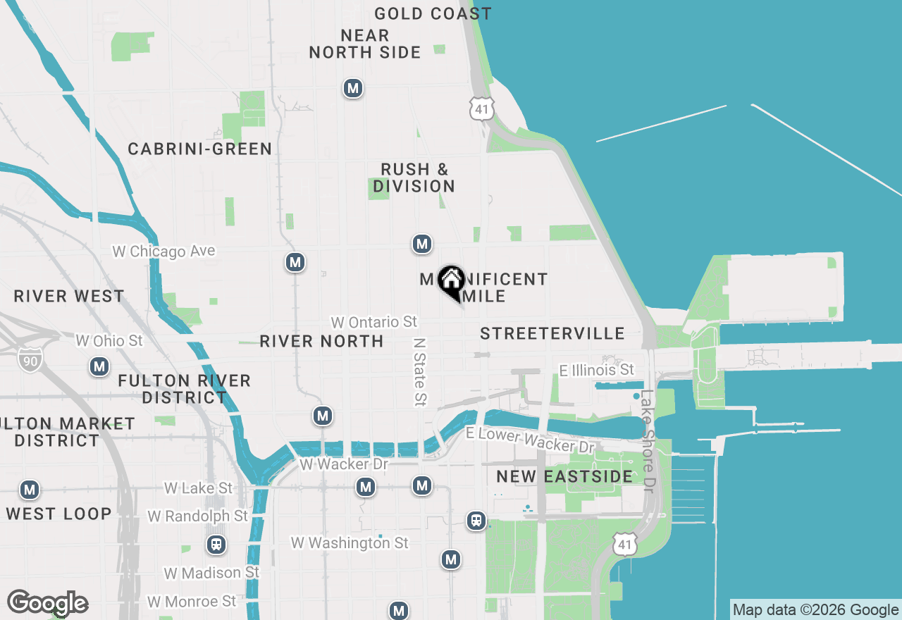 Map of 55 E Erie Street #1901, Chicago, IL 60611