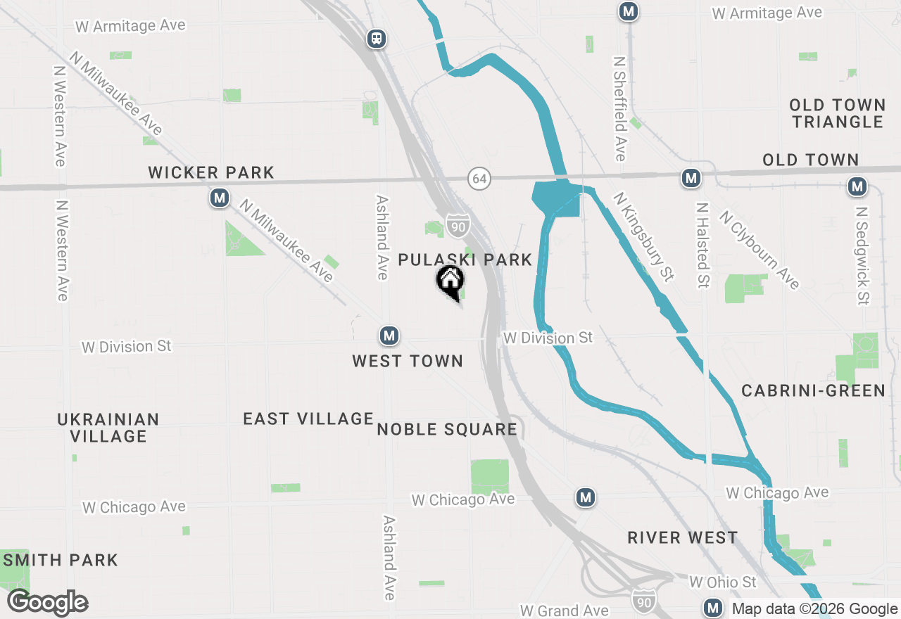 Map of 1245 N Cleaver Street #1, Chicago, IL 60642