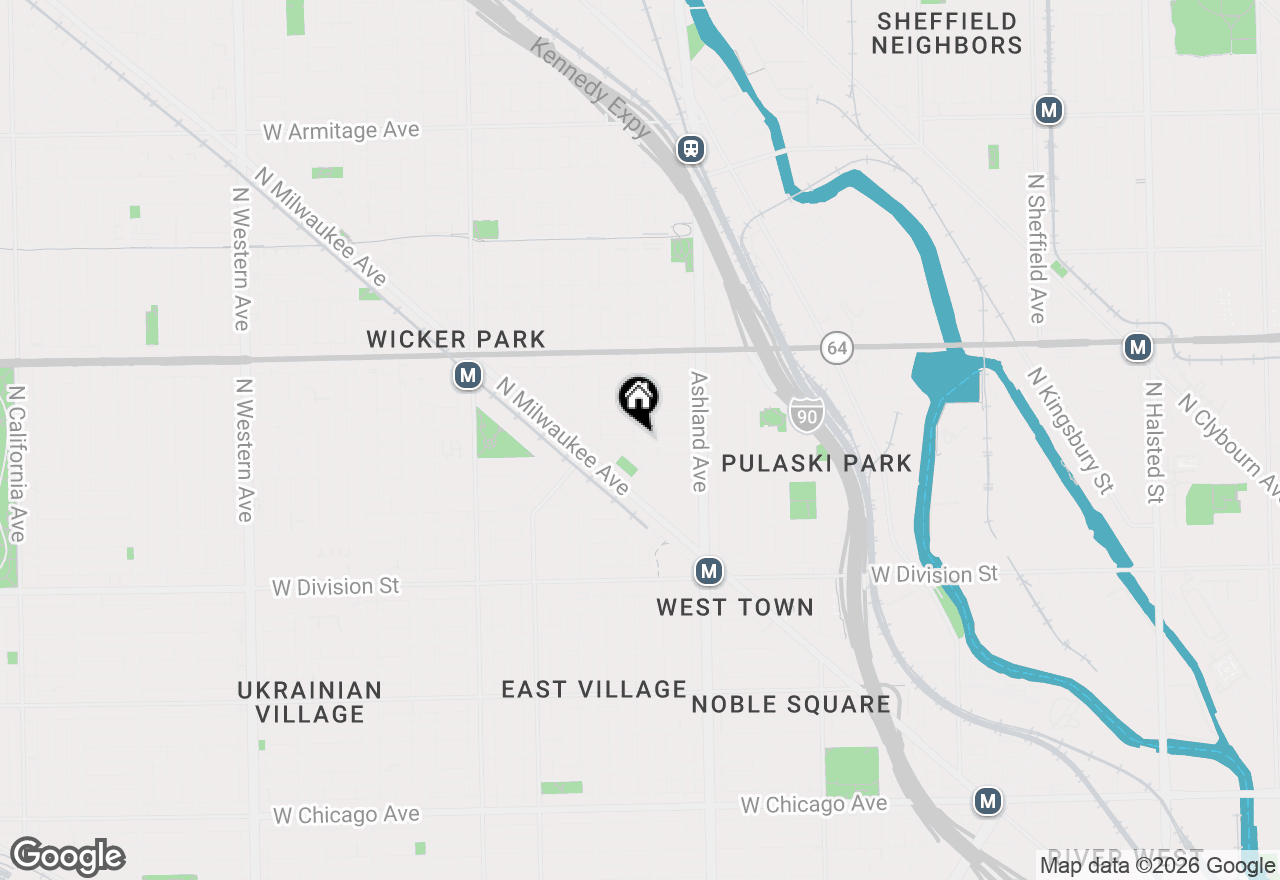 Map of 1428 N Paulina Street #1, Chicago, IL 60622