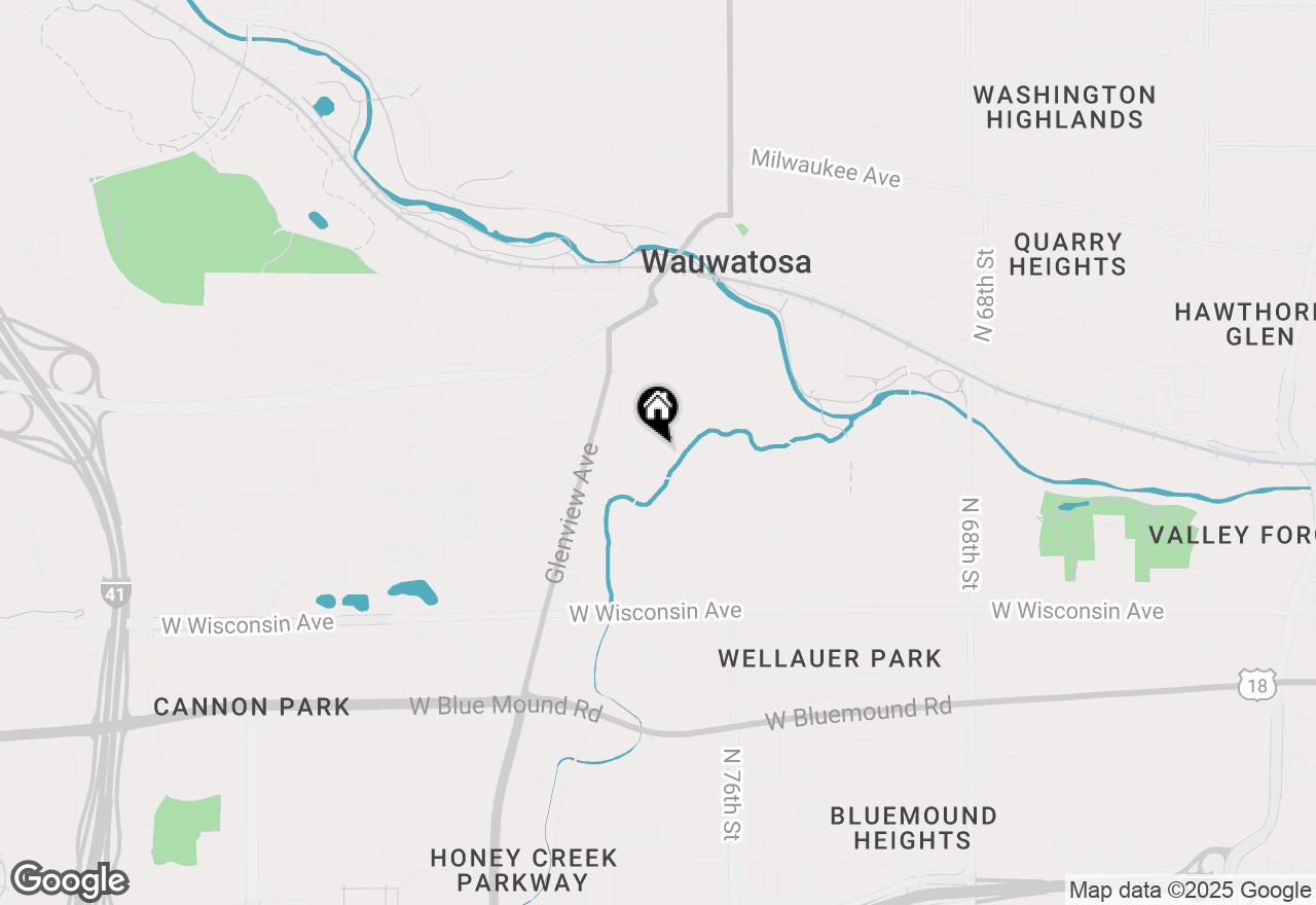 Map of 1075 N Honey Creek Pkwy, Wauwatosa, WI 53213